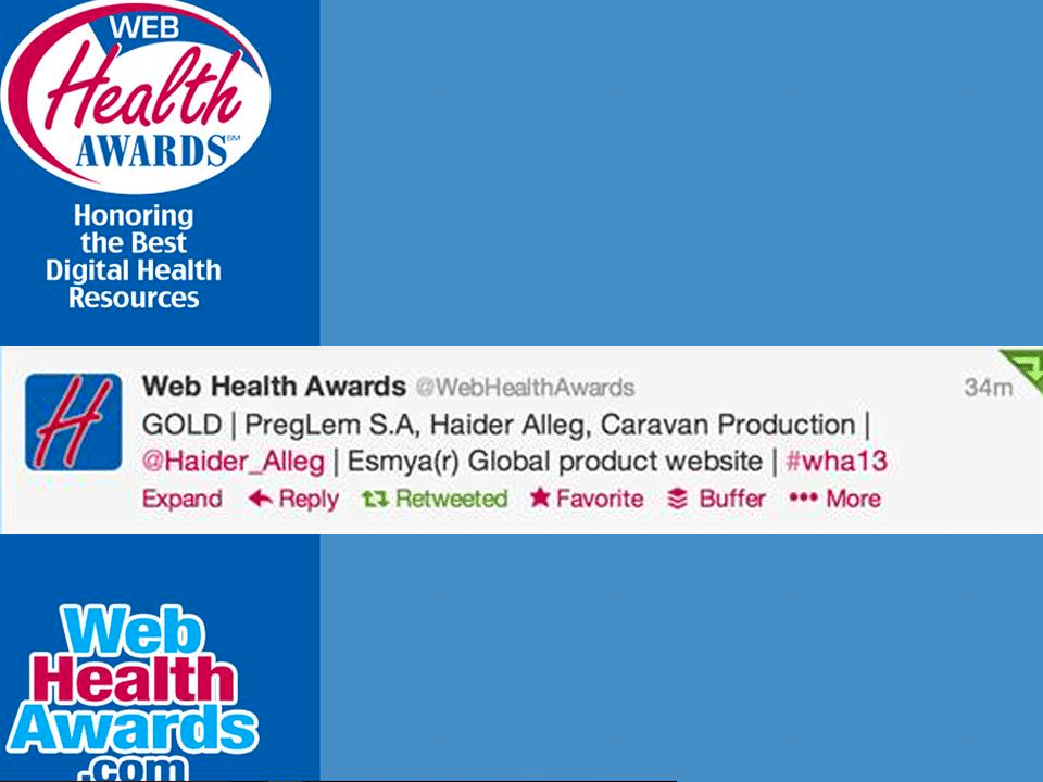 We won the Gold Web Health Award for Esmya.com | Haider Alleg